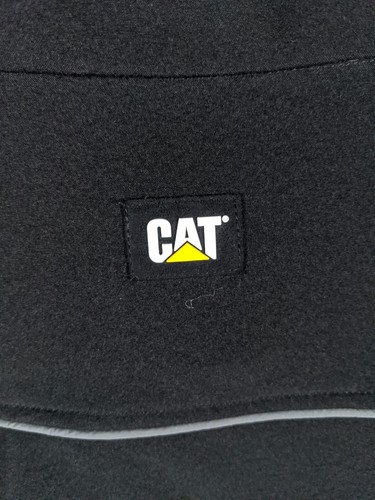 CAT Caterpillar Jacket Mens Large Black Soft Shell Full Zip Work Workwear W11440 - Picture 14 of 14