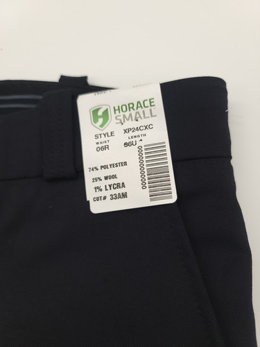 Horace Small Trousers XP24CXC Navy Blue Black Stripe Police 06R 32x36 Unhemmed - Picture 12 of 13
