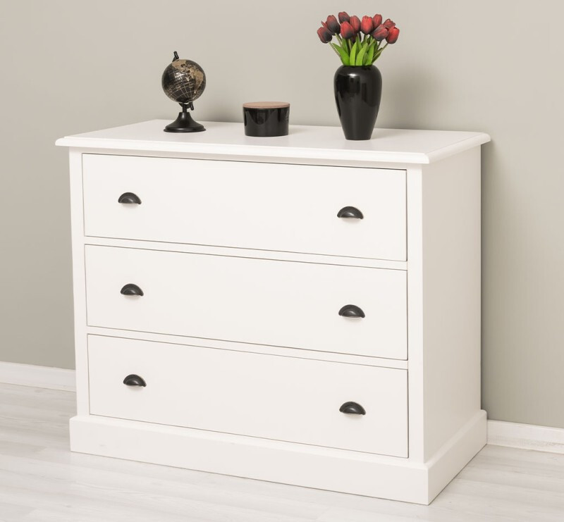 Kommode Schubladenkommode 3 Schubladen Schrank Sideboard Landhaus weiß