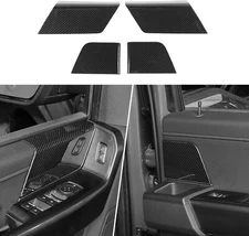 Interior Front & Rear Door Panel Trim Cover For Ford F150 2021-2022 Carbon Fiber