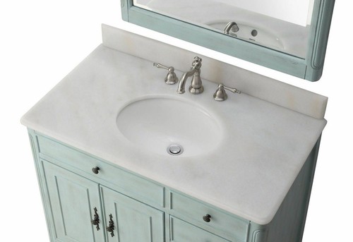 38 inch Distressed Light Blue Daleville Bathroom Sink Vanity 837LB - Picture 5 of 5