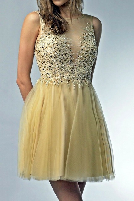 Basix Black Label Siver Beaded Illusion Fit Flare Cocktail