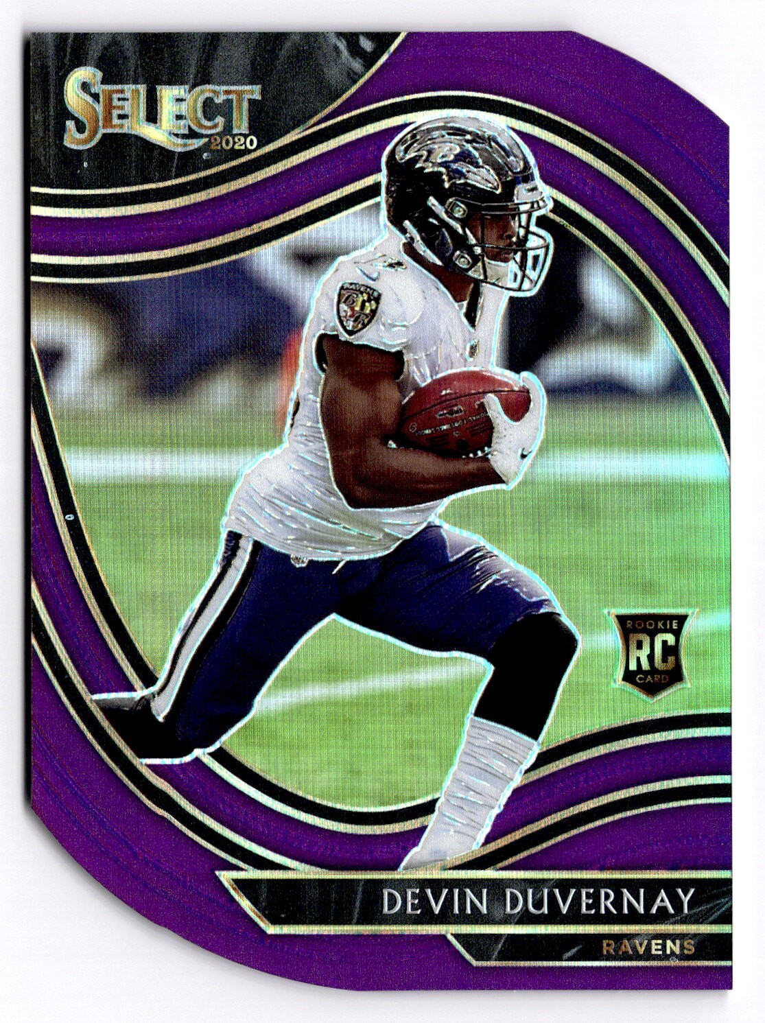 2020 Panini Select Prizm Devin Duvernay #377 Die-Cut Purple RC Ravens