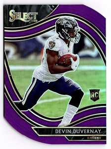 2020 Panini Select Prizm Devin Duvernay #377 Die-Cut Purple RC Ravens
