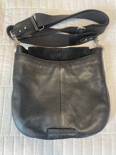 LUCKY Brand JANI Butterfly Guitar Strap CROSSODY Black SUEDE BAG Purse LEATHER - Picture 10 of 15