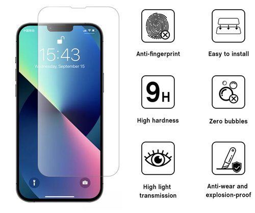 Tempered Glass Screen Protector For iPhone 15 14 13 11 Pro Max Plus XR X XS MAX - Picture 7 of 8