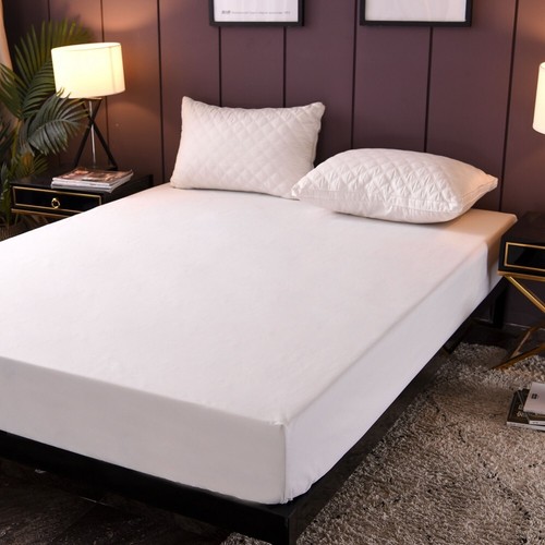 Waterproof Solid Color Fitted Sheet Set Single Double Queen King Bed Protector - Picture 47 of 53