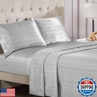 Juicy Couture Silky Satin Damask Sheet Set - Luxury Grey Bedding - Smooth Str