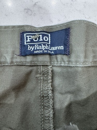 VTG Polo Ralph Lauren Pleated Chino Pants 35x31 Brown Made In USA 31” Inseam BH - Picture 3 of 9