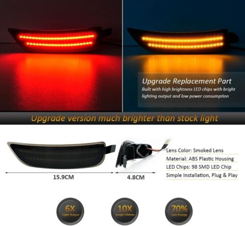 4Pc LED Side Marker Light Indicator Black Lens For 2016-2022 Mazda MX-5 Miata - Picture 3 of 9