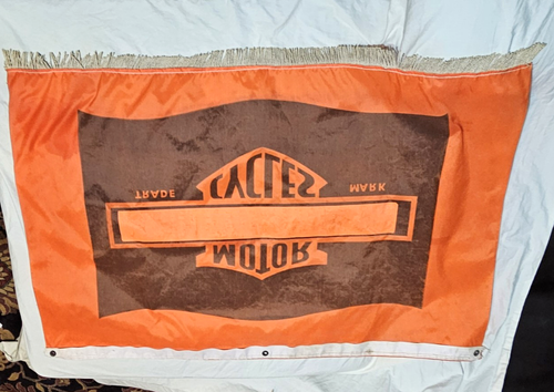 VINTAGE HARLEY DAVIDSON MOTORCYCLE FRINGED BANNER 1940'S DEALER SIGN COLLECTIBLE - Picture 14 of 23