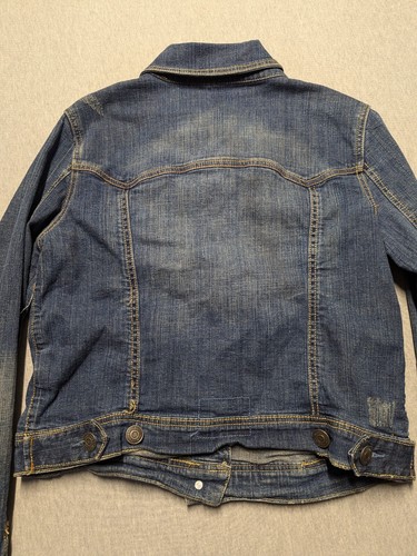 Hydraulic Denim Jacket Womens Juniors Size Medium Blue Double Front Flap Pockets - Picture 6 of 8