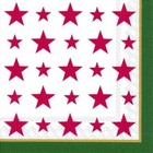 TOP STARS red green pattern 33 cm square 3 ply napkins 20 pack