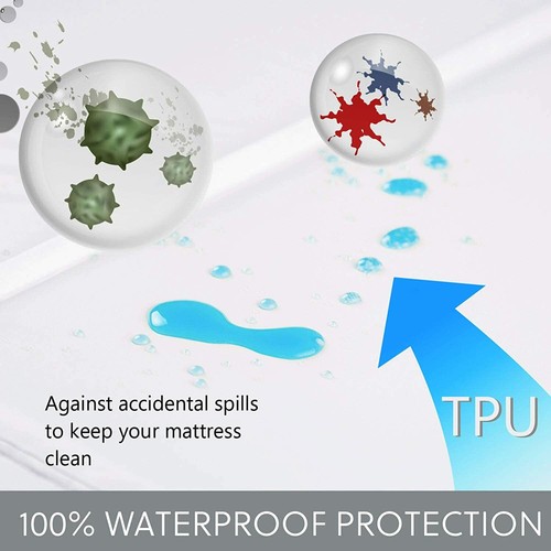 Luxury waterproof brushed cotton mattress protector, Double, 135x190x32cms - Picture 7 of 9