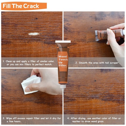 Wood Furniture Repair Kit 8 Dark Colors- Wood Fillers and Touch Up Markers Re... - Picture 4 of 6