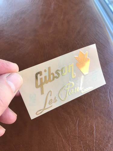 Gibson Guitar Decal 3D laser Metal Gold Restoration Decal Headstock Logo M4 - Picture 3 of 8