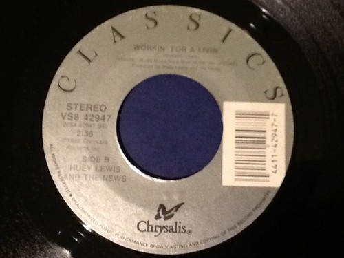 HUEY LEWIS & THE NEWS~do you believe in love/workin for a livin CHRYSALIS 45~ Ex - Imagen 2 de 5