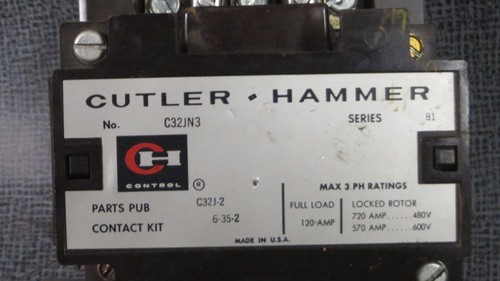 SCHNEIDHAMMERSCHÜTZ 120 AMP, 3 PH, 600 V MIT 480V SPULE MODELL: C32JN3 - Bild 7 von 7