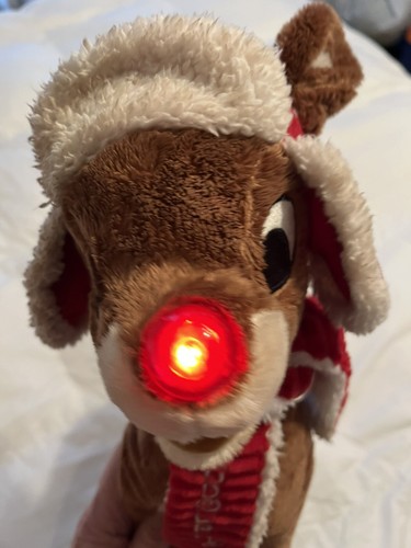Vintage DanDee Rudolph the Red-Nosed Reindeer Musical Animated Plush - Picture 7 of 14
