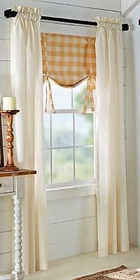 Farmhouse 100 Cotton Ivory Natural Muslin 63 Inch Long Curtain