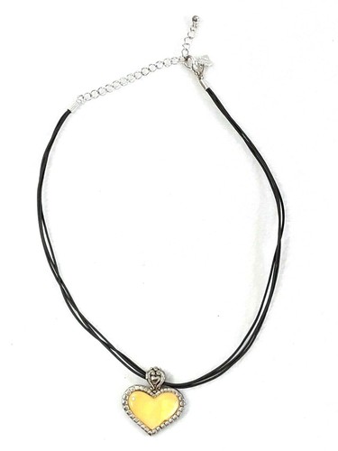 COOKIE LEE Heart Pendant Necklace Silver Tone Corded Reversible EUC - Picture 5 of 11