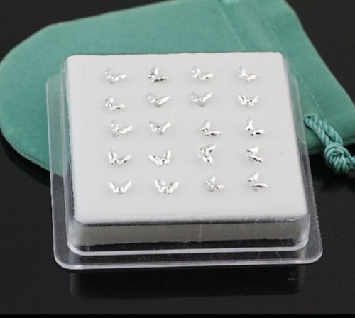 925 Solid Sterling silver 20PCS Straight Bat Bar Rod Nose Stud Wholesale NEW - Picture 4 of 4