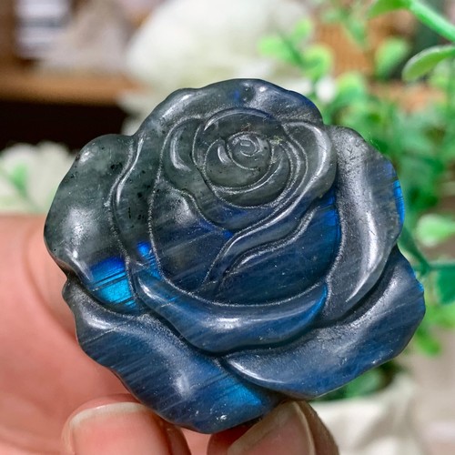 31G Natural Hermoso Cristal de Labradorita Tallado a Mano Flor de Loto Curativa - Imagen 12 de 20