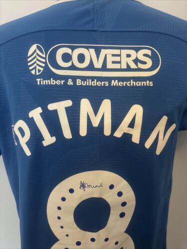 Portsmouth Home football Shirt 2018/19 Nike Mens Medium M PITMAN #8 - Picture 6 of 11