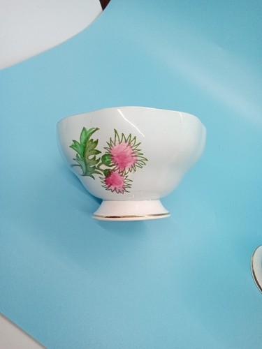 50s FOLEY Staffordshire England GLENCARRY THISTLE Set Creamer & Sugar Bowl - Picture 8 of 9