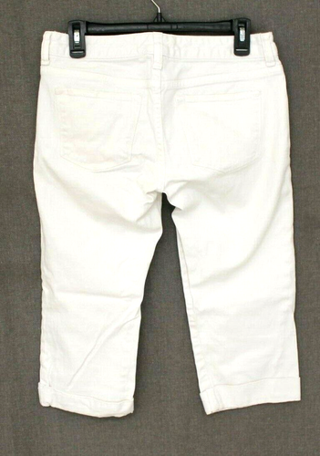 THE LIMITED CAPRI JEANS GRÖSSE 6 WEISS FLACHE VORDERSEITE GEROLLTE MANSCHETTEN 5-POCKET-DESIGN - Bild 2 von 7