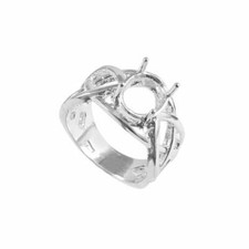 Silver 10x14 mm Oval Semi Mount Engagement Ring Oval Ring Blank 10x14 mm Oval