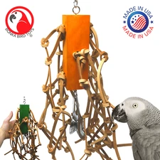 Bonka Bird Toys 2554 Mega Leather Large Parrot Chew Cage Toy