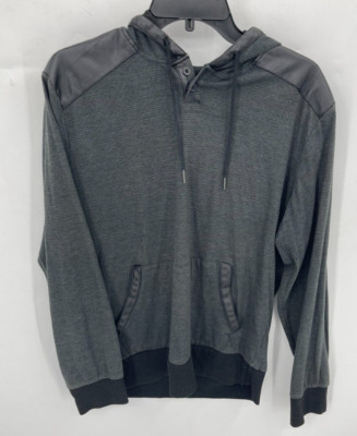 Marc Ecko Hoodie Mens Medium Dark Gray Colorblock Hooded Hip Hop Y2K Pullover