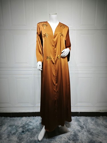 Bata Larga Musulmana Mujer Maxi Vestido Abaya Dubai Caftán Noche Fiesta Vestido Modesto - Imagen 7 de 25