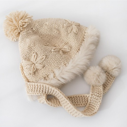 Women Rabbit Fur Hat Russian Ushanka Hat Cossack Ski Warm Knit Pompom Beanie - Picture 13 of 15