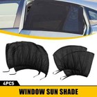 4Pcs Car Front Rear Window Sun Shade Nylon Mesh For Shading Mosquito Protection