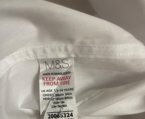 M&S School Boys Shirts Kids Short Sleeves Shirt Size 13-14 Years - Picture 6 of 7