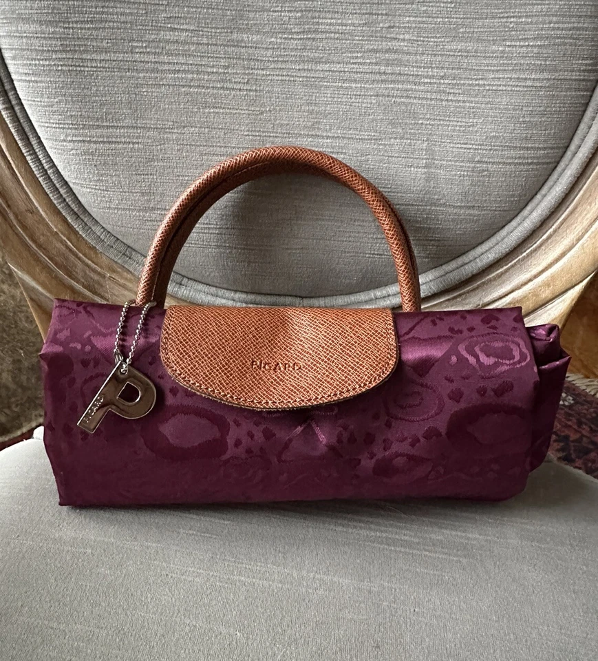 PICARD Easy Basic Shopper bag Tote Purple Floral Bag Nylon Leather New Fold Foto 2 de 4