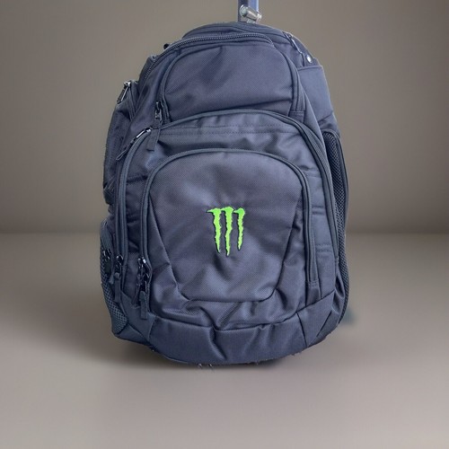 Monster Energy Black Premium Promo Backpack laptop Padded Pockets Zippers New