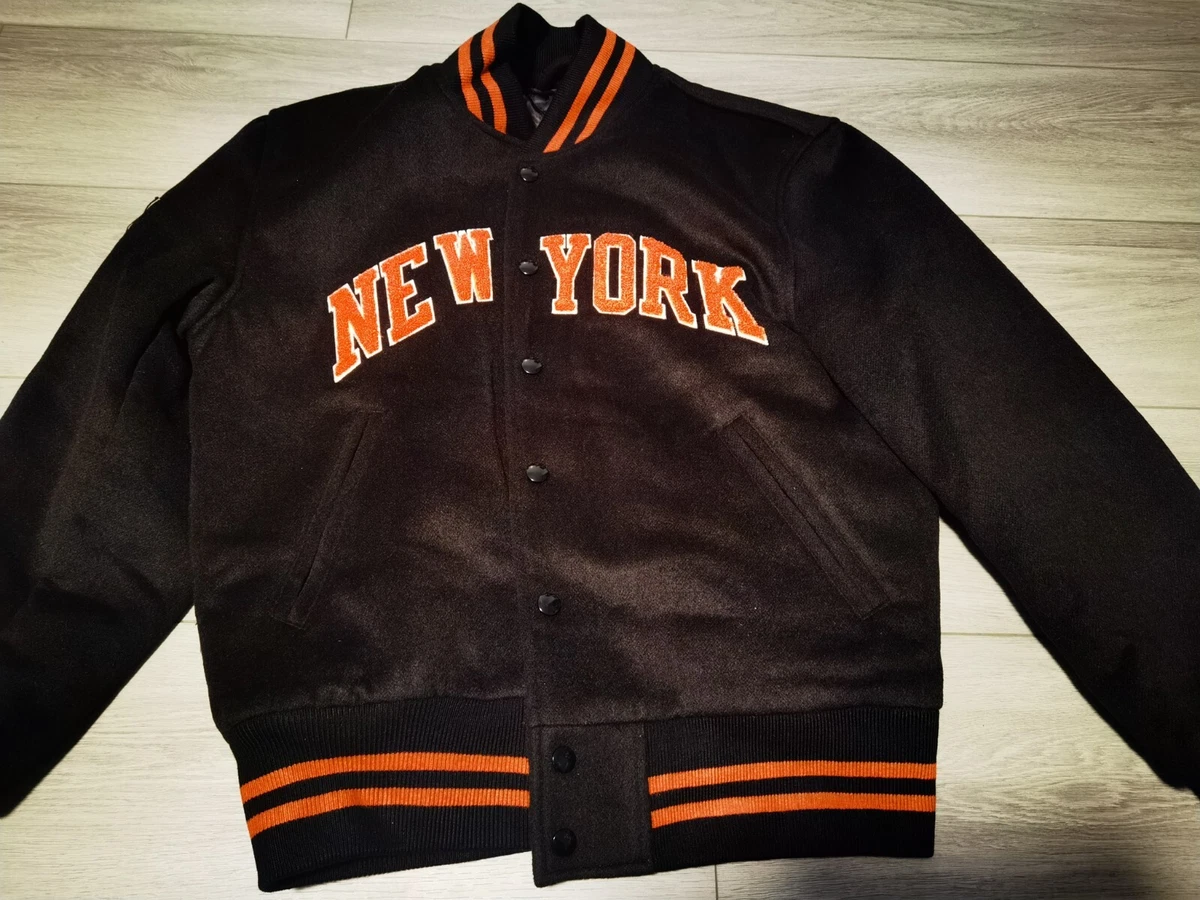 GOLDEN BEAR x KITH Varsity Jacket New York Knicks Black Size snall