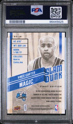Vince Carter 2009-10 Upper Deck First Edition Slam Dunk PSA 10 GEM MINT POP 1 - Picture 2 of 4