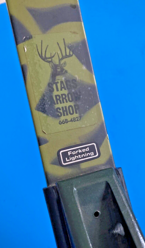 VINTAGE STAGS ARROW SHOP 44” COMPOUND BOW 28” RH 40-60# CAMO FORKED LIGHTNING EU - Picture 8 of 11
