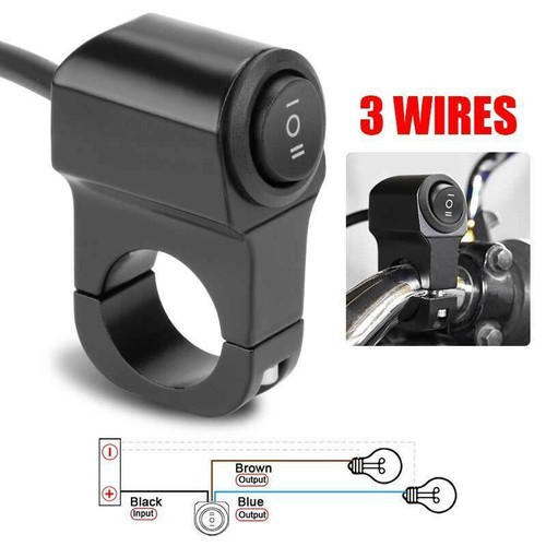 Motorrad 7/8" Lenker ATV Scheinwerfer Nebelflecklicht EIN AUS Schalter Wasserdicht - Bild 2 von 6