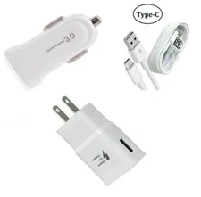 Fast Adaptive Wall Adapter Car Adapter USB-C Cable For Samsung A20/30/50/70/A10e