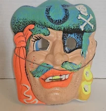 Vintage Halloween ZEST Mail In Order Ben Cooper Pirate Glow in the Dark Mask