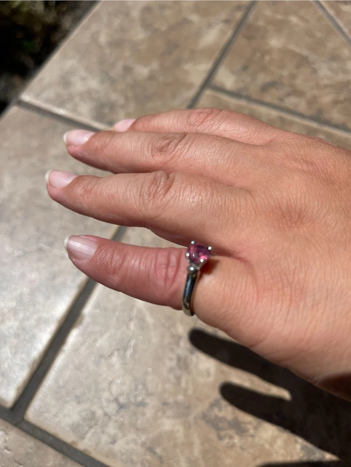 Anillo de compromiso Scott Kay platino rosa turmalina talla 4,25 Foto 3 de 4
