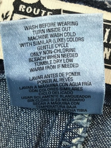 Vintage Route 66 Original Clothing Co. Womens Mini Skirt Blue Denim Low Rise - Picture 9 of 9