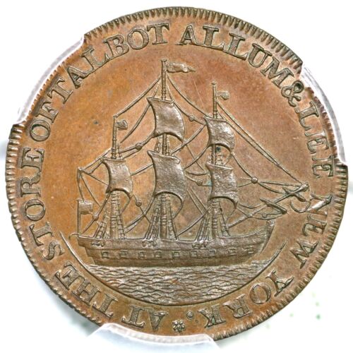 1795 Fuld-1 PCGS MS 64 BN Lettered Edge Talbot, Allum & Lee Cent Medaille - Bild 2 von 3