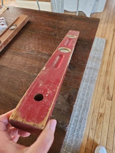 Antigua burbuja vintage de 24" nivel de madera Red Port Austin Michigan Tool Co 2 EE. UU. - Imagen 5 de 7