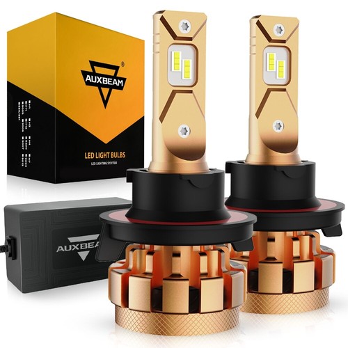 AUXBEAM H13 Canbus LED Headlight High Low Beam White For Jeep Wrangler 2010-2020 - Foto 1 di 12